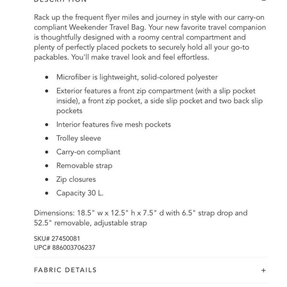 Vera Bradley Weekender - Picture 4 of 9